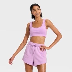 Women's Washed Jersey Sports Bra - JoyLab™ Purple S